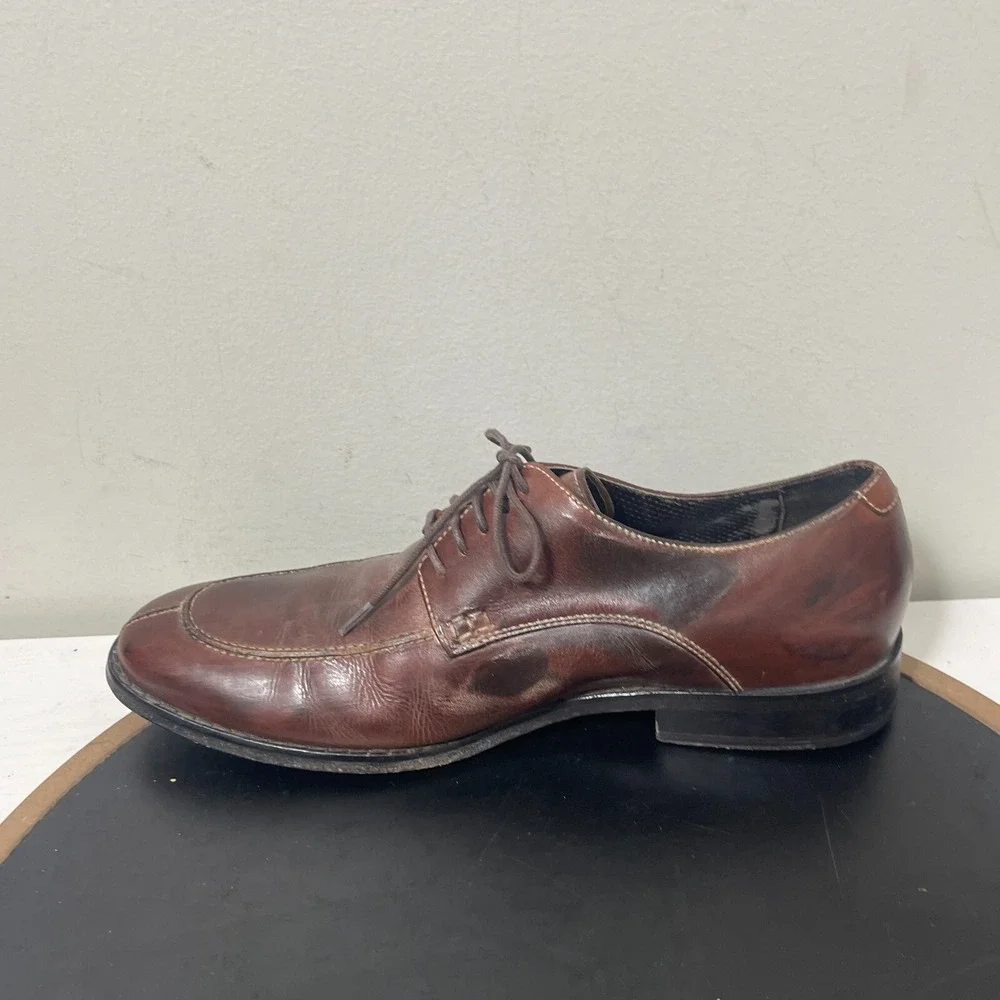 Cole Haan Oxford Shoes Men 7.5 M Brown Leather Stitch Lace Up Dress Smart Casual